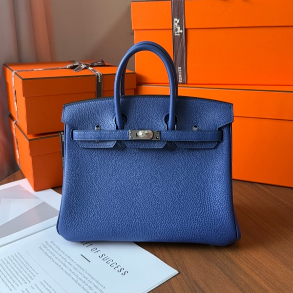 【エルメス HERMES】バーキン25 ブルータイ (P5) トゴ シルバー金具（100％手縫）
